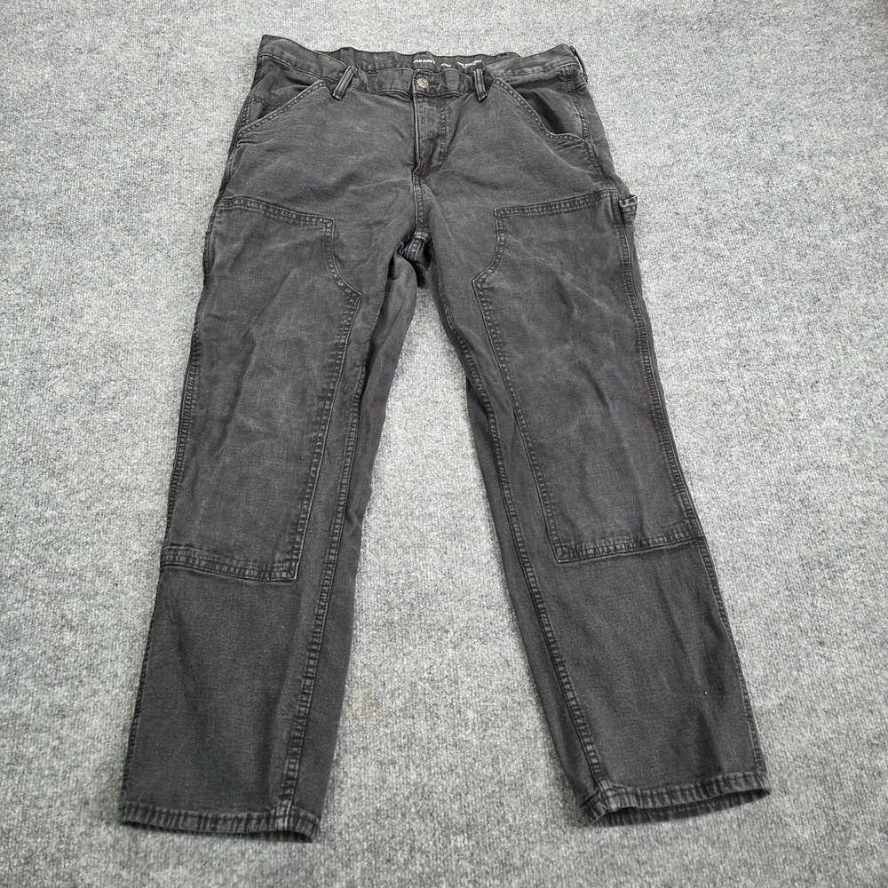 Old Navy 90s Straight Jeans Mens 38x30 Gray Carpenter Utility Denim Stretch